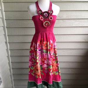 Humming Boho Floral Crochet Dress